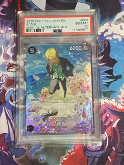 2025 One Piece Royal Blood OP10 Sanji Special Alt Art #ST14-003 PSA 10 - Image 1