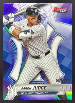 2025 Bowman's Best Aaron Judge Purple Mojo Refractor /250 #38 Yankees - Image 1