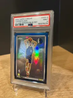 2025-26 Topps Chrome X's and Whoa's! Cooper Flagg Blue Refractor /150 (RC) PSA 9 - Image 3