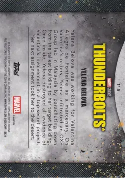 2025 Topps Chrome Marvel Thunderbolts #T*-5 Yelena Belova - Image 2