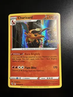 Charizard 10/78 Holo Rare Pokemon GO Pokemon Card - Image 1
