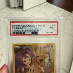Mimikyu 245 Cosmic Eclipse 2019 Sun and Moon Pokemon Card Mint 9 PSA - Image 3
