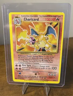 Nintendo Charizard 120 HP Base Set Rare Dragon Pokemon TCG Card 4/102 English🔥 - Image 1