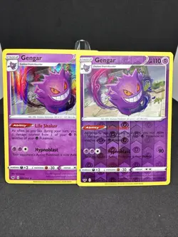 Gengar 85/202 Sword & Shield Reverse & Regular Holo Rare Pokemon TCG Cards - Image 1