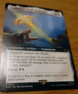 MTG Magic the Gathering Assassin's creed Caduceus Staff of Hermes Borderless NM - Image 2