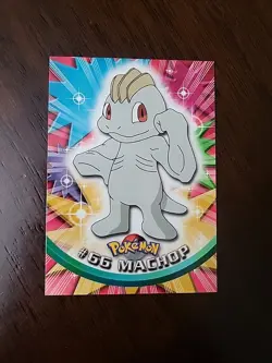 NM! BLUE Label Pokemon MACHOP #66 Topps Series 1 Tv Animation Edition - Image 1