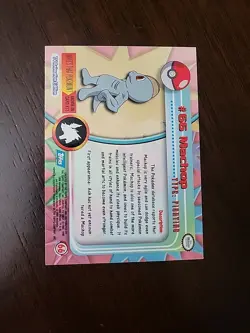 NM! BLUE Label Pokemon MACHOP #66 Topps Series 1 Tv Animation Edition - Image 2