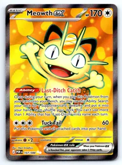 Pokemon Meowth ex ME03: Perfect Order POR Holo 107/088 NM Ultra Rare - Image 1