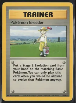 Pokemon Breeder 76/102 Unlimited - Base Set - PTCG - LP - Image 1