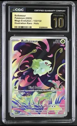 Bulbasaur Ivysaur Combo 133/132 Illustration Rare Holo Pokemon CGC 10 Pristine - Image 1