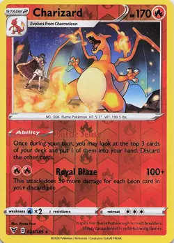 Charizard 025/185 SWSH04: Vivid Voltage Reverse Holo - Pokemon TCG - LP - Image 1