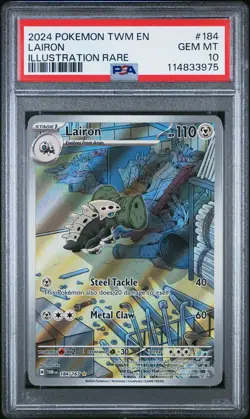 2024 POKEMON TWM EN-TWILIGHT MASQUERADE ILLUSTRATION RARE #184 LAIRON PSA 10 - Image 1