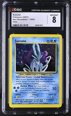 CGC 8 NM/MINT Suicune 2001 Neo Revelation 14/64 Holo Pokemon Card - Image 1