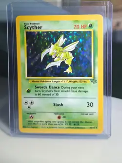 Pokemon TCG Scyther 10/64 Jungle Holo Rare Unlimited 70 HP Card - Image 1