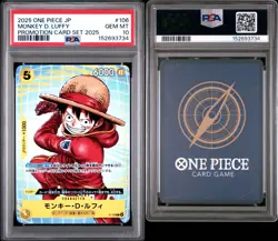 Monkey D. Luffy 2025 One Piece Japan #P-106 McDonald's Promo Card Set PSA 10 - Image 3