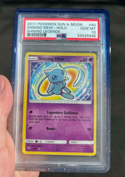 PSA 10 Pokemon Sun & Moon Shining Mew 40/73 Holo Shining Legends Card Shiny MINT - Image 1