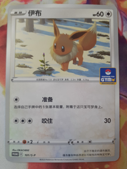 Pokemon S-Chinese Sword & Shield 101/S-P Eevee GYM Promo Card NM - Image 1