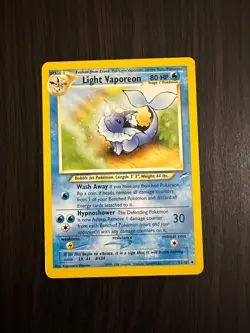Light Vaporeon Neo Destiny 52/105 Uncommon Vintage Pokemon TCG Card - Image 1