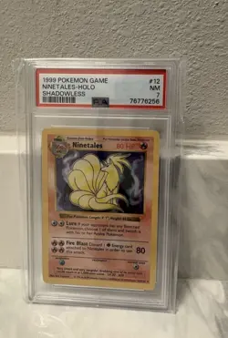 1999 Ninetales Base Set Holo Card 12/102 Shadowless PSA 7 Near Mint Pokemon TCG - Image 1