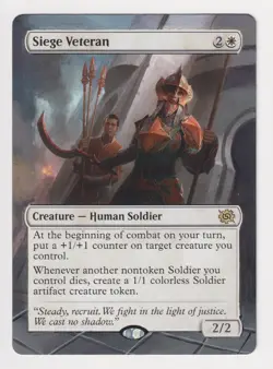 Altered Siege Veteran LP 2022 WOTC MTG Magic Hand Painted Unique Custom Art Rare - Image 1