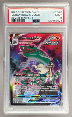 2022 Pokemon Sword & Shield Silver Tempest TG20 Rayquaza VMAX PSA 9 129666521 - Image 1