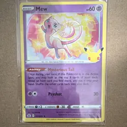 Pokemon Mew 011/025 Celebrations Holo Rare Mysterious Tail Psyshot 60 HP TCG - Image 1
