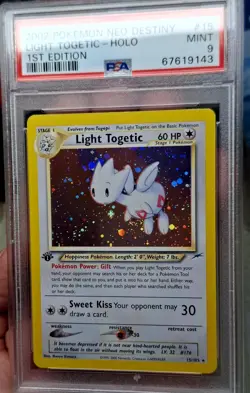 2002 POKEMON NEO DESTINY 1ST ED #15 LIGHT TOGETIC-HOLO PSA 9💫 - Image 1