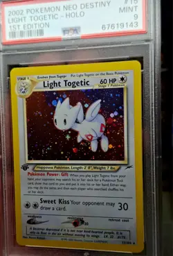 2002 POKEMON NEO DESTINY 1ST ED #15 LIGHT TOGETIC-HOLO PSA 9💫 - Image 3