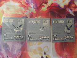 Eevee, Jolteon + Flareon #133, 135, 136 1999 Artbox Pokemon Set of 3 Stickers LP - Image 2