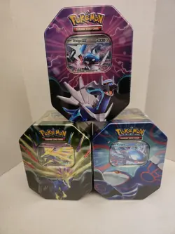 Pokemon TCG: Azure Legends Tins - ENTIRE SET - KYOGRE/XERNEAS/DIALGA (SEALED) - Image 1
