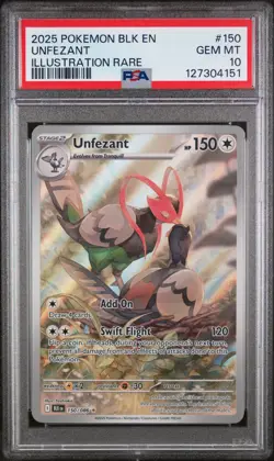 PSA 10 GEM Mint Unfezant 150/086 Illustration Rare - Pokemon BLK SV10.5 - Image 1