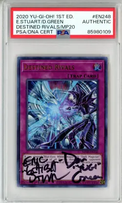 PSA Signed Dan Green Eric Stuart Yu-Gi-Oh! TCG Destined Rivals MP20-EN248 1st Ed - Image 1