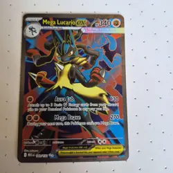 Pokemon Mega Lucario EX TCG Full Art Holo Card 160/132 Me01: Mega Evolution - Image 1
