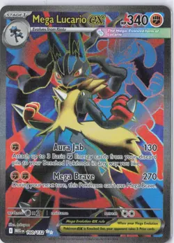 Pokemon TCG Holo Ultra Rare Full Art Mega Lucario EX 160/132 - Image 1