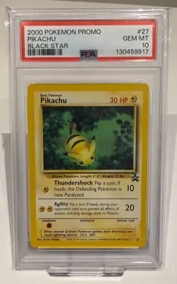PSA 10 GEM MINT Pikachu # 27 "Bumblebee" WOTC Black Star Promo Pokemon Card - Image 1
