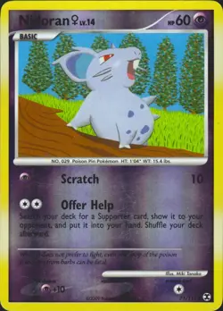 Nidoran F 71/111 Reverse Holo Common Rising Rivals Pokemon Card LP - Image 1