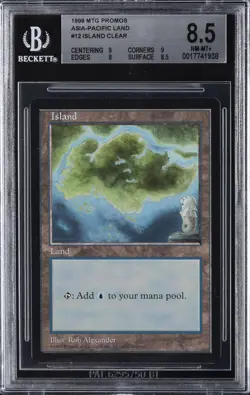1998 MTG PROMOS ASIA-PACIFIC LAND, CLEAR #12 ISLAND BGS 8.5 - Image 1