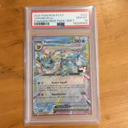 Pokemon Vaporeon ex 023/131 Prize Pack Series Double Rare Holo PSA 10 - Image 1
