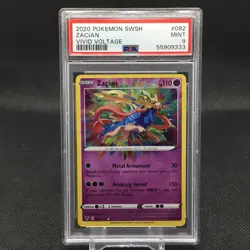 2020 Pokemon SWSH ZACIAN VIVID VOLTAGE #082 AMAZING RARE PSA 9 MINT - Image 1