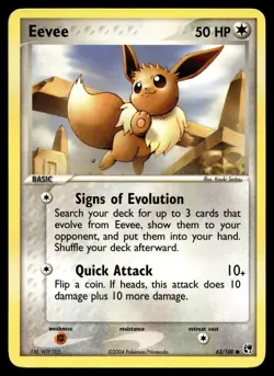 EEVEE 63/100 COMMON SANDSTORM POKEMON - Image 1