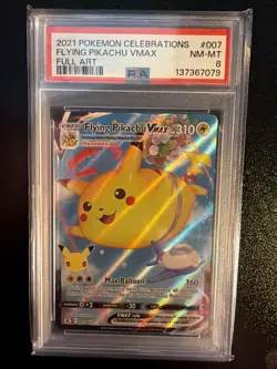 2021 Pokemon Sword & Shield Celebrations PSA 8 Flying Pikachu VMAX Holo #007 - Image 1