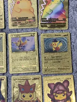 Set of 15 Pikachu & Complete 7 Card Cosplay Set Gold Foil Fan Art Cards - Image 5