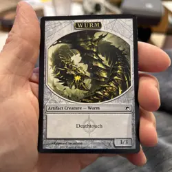 MTG Magic The Gathering Scars of Mirrodin SP Wurm Token (8) - Image 1