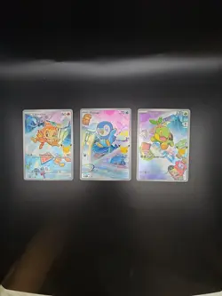 Pokemon 1st Partner Illustration Collections Turtwig #40 Chimchar #41 Piplup 42 - Image 1