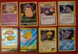 Pokemon TCG Celebrations 25th Anniversary Bundle Pikachu Mew Zapdos Gyarados - Image 1