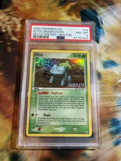 2005 Pokemon Ditto Bulbasaur EX Delta Species Stamped Reverse Foil 36/113 PSA 8 - Image 1