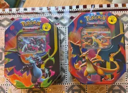 Pokemon TCG: Mega Charizard ex Tins X + Y - Set of 2 - BRAND NEW SEALED - Image 1