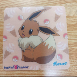 R433 Japanese Pokemon x Baskin Robin Exclusive Coasters 3" Pikachu Mew Eevee - Image 3