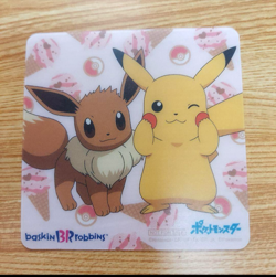R433 Japanese Pokemon x Baskin Robin Exclusive Coasters 3" Pikachu Mew Eevee - Image 4