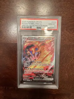 2025 Pokemon Rocket’s Moltres EX SIR GEM MT MINT PSA 10 #229 - Image 1